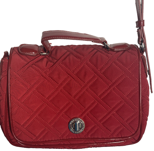 Vera Bradley Crossbody Drehverschluss Tango rot Signatur verstellbarer Riemen Mikrofaser - Bild 6 von 8
