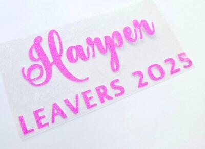 Individuell personalisiert Name Glitzer Vinyl Schulabgänger 2025 Shirt Bügelbild Transfer