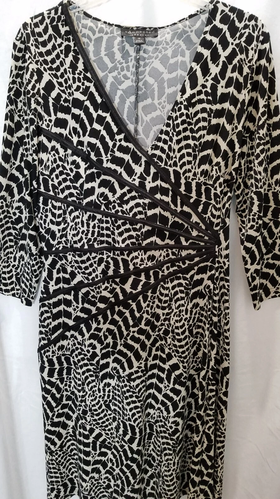 OFF WHITE ABBIGLIAMENTO CONNESSO ABITO A MANICHE LUNGHE BIANCO E NERO TAGLIA 12 #3083