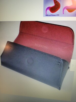 VALENTINO SOFT LEATHER SUNGLASSES CASE BLACK WITH RED FELT LINED NWOT Valentino Leather Eyeglasses Sunglasses Case with Box Bag  main image 4