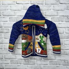 Andes Import Multicolor Full Zip Sweater Youth Size 6 Alpaca