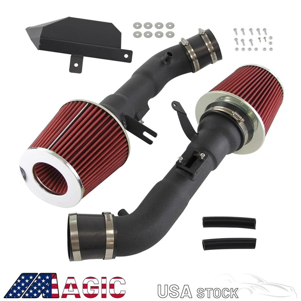 Cold Air Intake System & Filter For Nissan 370Z Infiniti G37 3.7L V6 09-19 Black Foto 4 de 4
