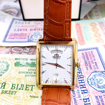   Armbanduhr Orient President Automatik Kalender Japan Vintage Service  