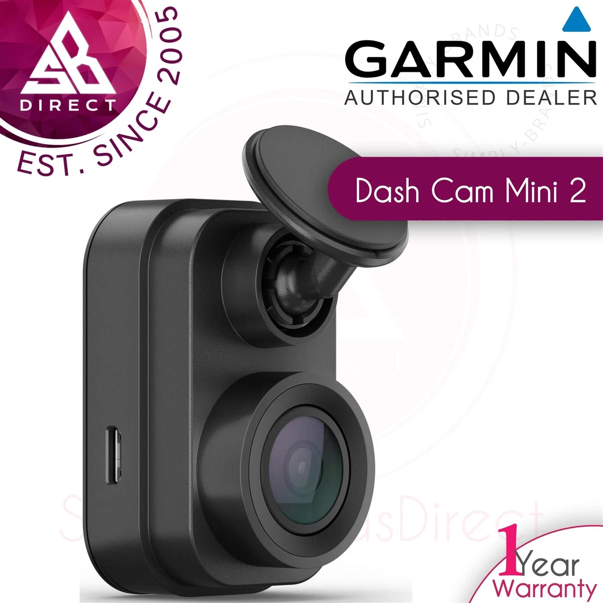 Garmin Dash Cam Mini 2 Car Dash Camera│Voice Control│Remote Live  View│1080p│140°