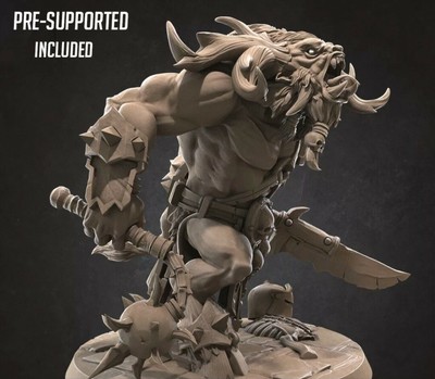 2 Baraths, The Beast Lord 75mm+ Miniatures - Silver DnD, Warhammer 40k 