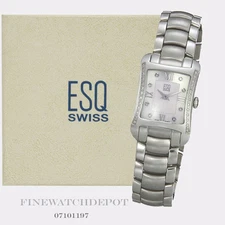 Authentic Ladies ESQ Swiss Stainless Steel Verona Diamond Watch 07101197