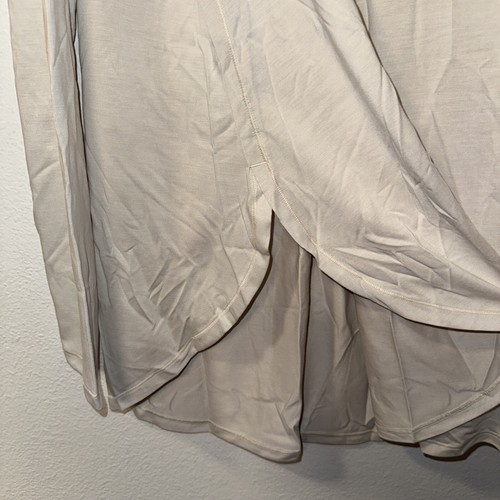 Lululemon Draped Bum Covering Long Sleeve White Opal shirt size 10 - Picture 2 of 6