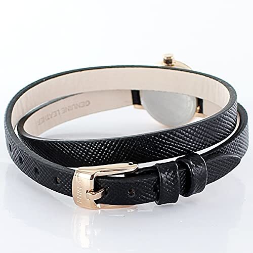Furla] Women's VITTORIA 20mm Black Leather Double Wrap