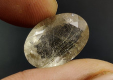 Crystal Rutilated Quartz Faceted Cut Oval 17X12X7.4mm Loose Gemstone W220