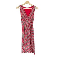 Bailey 44 Emile Striped Faux Wrap Dress A-Line Multicolor Sleeveless Sz XS