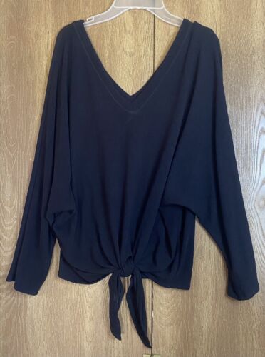 Six/Fifty Women Black Long Sleeve Off Shoulder To… - image 1