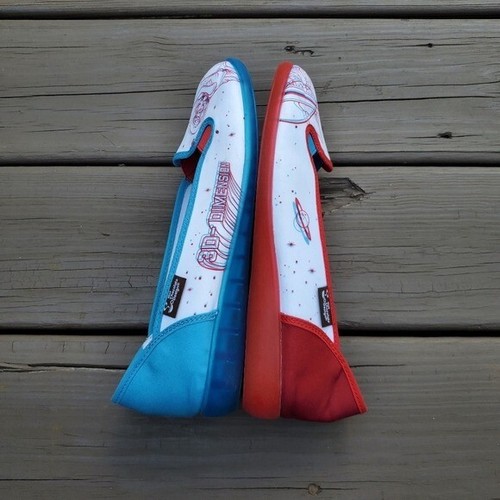 Chocolaticas 3D 3 Dimension Red Blue Hot Chocolate Designs Retro Slip-On Flats - Picture 5 of 10