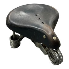 Primus Ledersattel Fahrradsattel 24cm Schwarz Lepper Gefedert Hollandrad Vintage