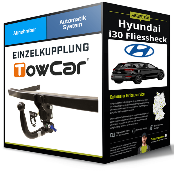 Abnehmbare AnhäNgerkupplung für Hyundai I30 18-24 Typ PD / PDE / Pden Towcar NEU-image