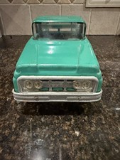 Vintage 60s Tonka Farm Stake Rack Sidestep Truck Green - missing tailgate