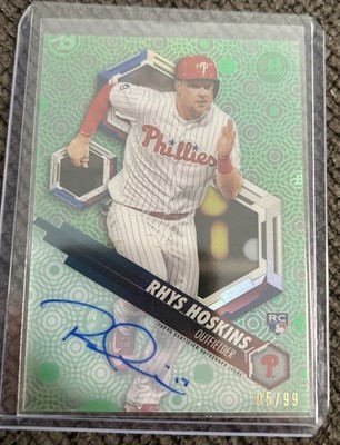 2018 Bowman High Tek - Rhys Hoskins #RHT-RH Green Rainbow Autographs /99 (AU,...