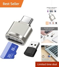 Portable Micro SD Card Reader for Laptops  Smartphones - USB C  USB Adapter