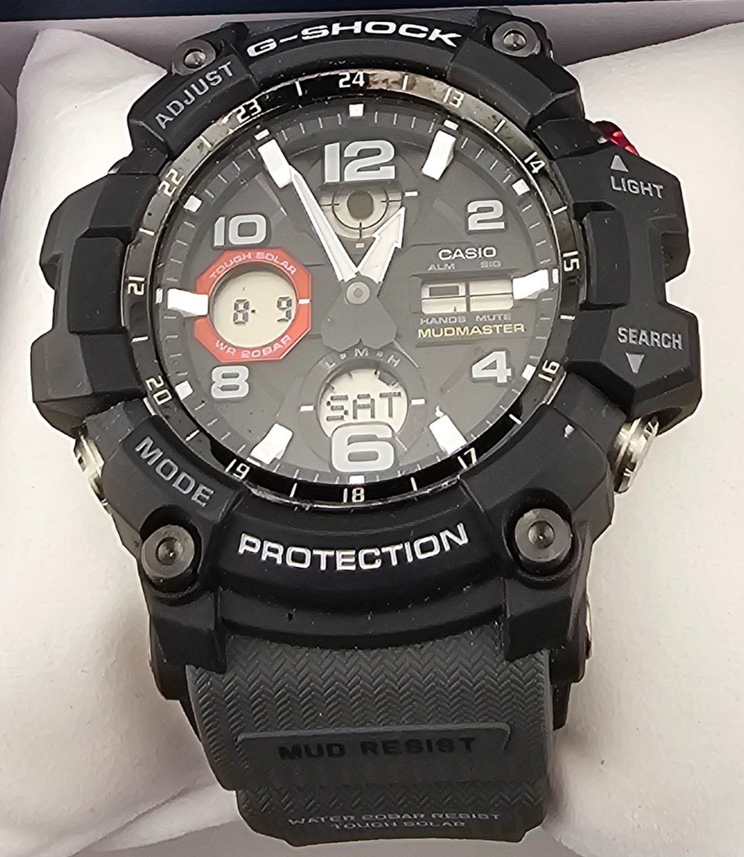 Casio G-Shock Men's Watch Quartz Mudmaster Black Resin Ana-Dig