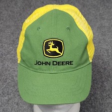 John Deere Trucker Hat Toddler One Size Green Yellow Mesh Snapback Farm Style