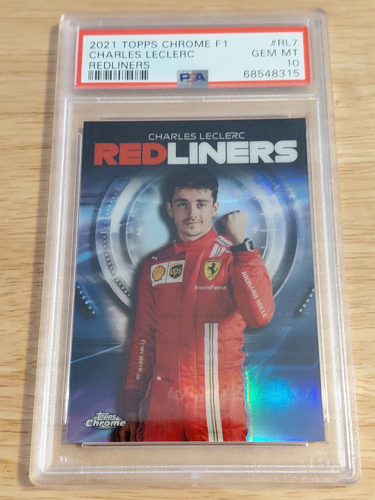 2021 Topps Chrome Redliners Charles Leclerc PSA 10, Formula 1, F 1, Ferrari