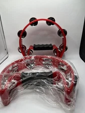 2 Cardinal Percussion Double-row Tambourine Musical Instruments Red 9"