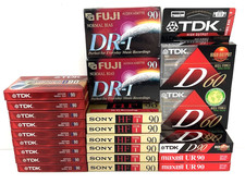 22 Mixed Lot 90  60 Min Audio Cassette Tapes Sony, TDK, Maxell, Fuji