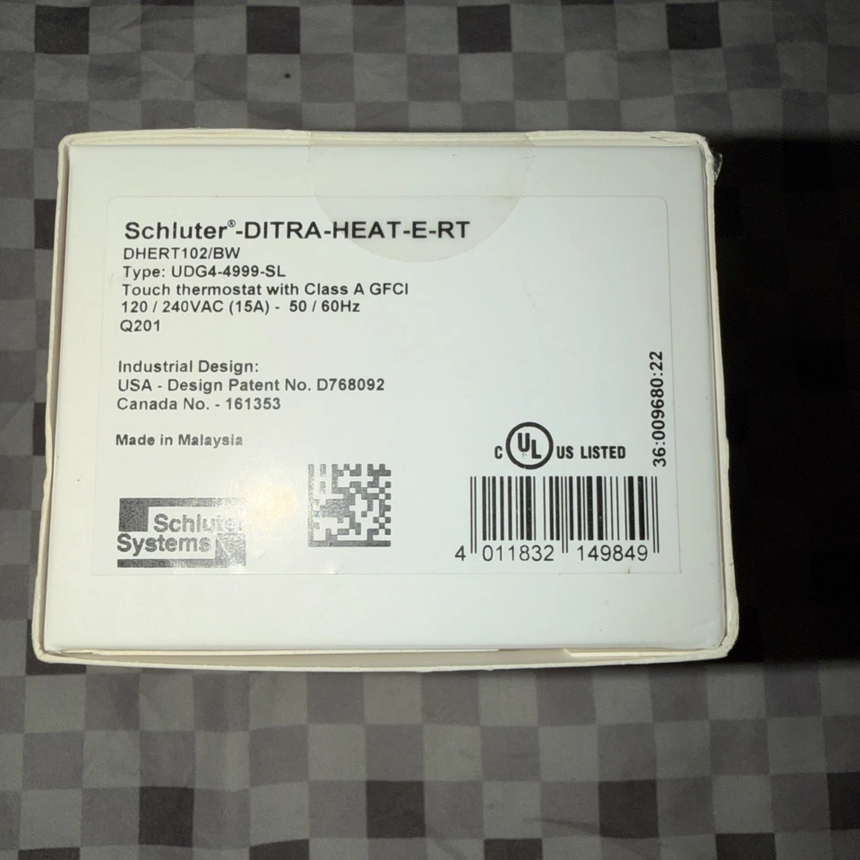 Schluter DITRA-HEAT-E-RT Pantalla Táctil Programable Suelo Calefacción Termostato DHERT Foto 2 de 4