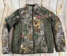 Women’s Realtree Camo Jacket Thinsulate Puffer Green Pink Polyester Large 42-44
