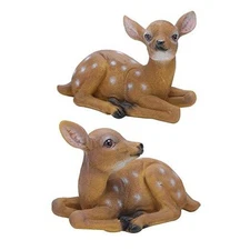  Garden Resin Deer Figurine, 2Pcs Deer Resin Deer Decoration, Outdoor Sika 