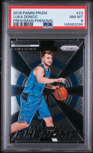 2018-19 Panini Prizm Luka Doncic #23 Freshman Phenoms Rookie RC PSA 8 Mavericks