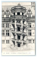 Vintage Blois France Chateau Francois I Staircase Postcard