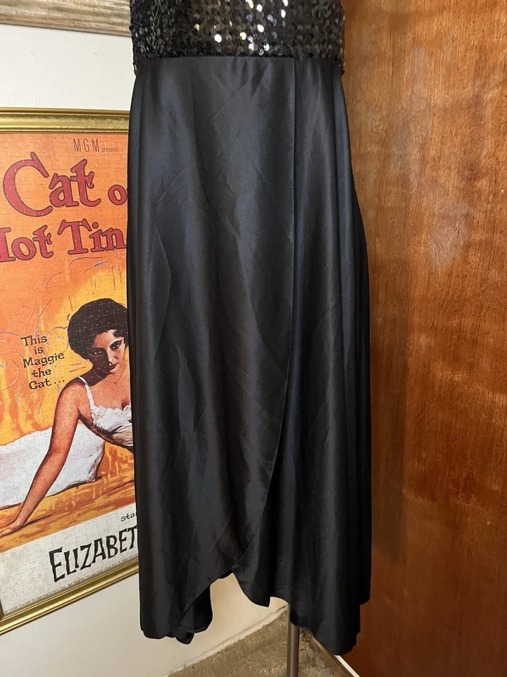 De Colección Años 70 Lentejuelas Metálicas Disco Fiesta Flutter Wrap Hecho en Unión EE. UU. Talla 11 Foto 4 de 4