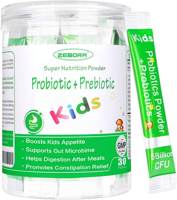 ZEBORA Kids Probiotic & Prebiotics Powder Age 3+ Support Children's Digestive