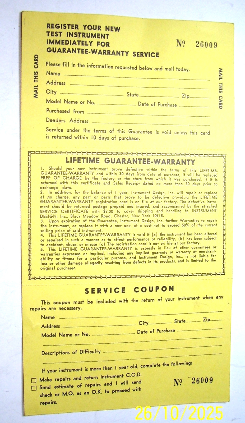 INSTRUMENT DESIGN / AUTOMOTIVE "TUNE UP" AMALYZER /   Professional Model #673