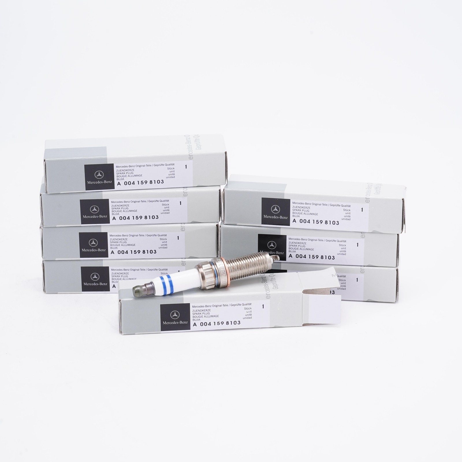 Set of 8 A0041598103 ZR6SII3320 Double Iridium Spark Plugs For Mercedes Benz