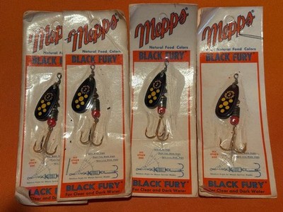 Mepps Black Fury #2 Spinner Lures Unused 4pcs Gold/Black Classic Condition