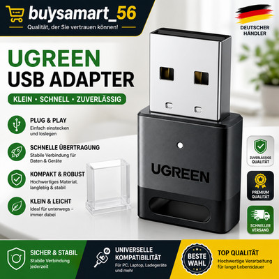 UGREEN Adapter Bluetooth 5.4 Dongle für PC, USB Bluetooth Stick für Maus, Tastat