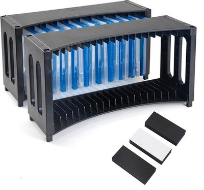 DVD Storage Rack 2 Pack Stackable ABS DVD Storage Organizer Can Hold 40
