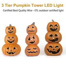 141517" Halloween Jack-O'-Lantern Pumpkin Light Smile Anger Face Prelit Decor