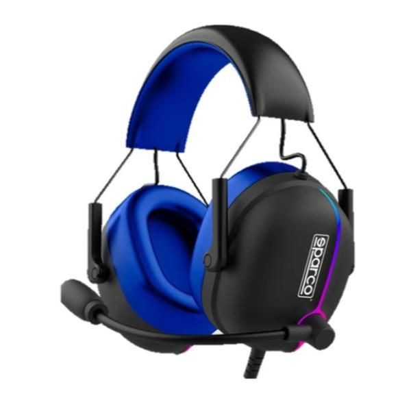 Sparco spheadphoneevo cuffia e auricolare cablato a padiglione giocare usb tipo a nero, blu - Immagine 2