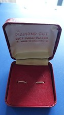 20th Century Vintage Rare Jewellery Box Cuff Links Hard-bodied Diamond  Cut -176