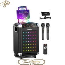 Portable Karaoke Machine with Disco Ball  2 Bluetooth Microphones - Soprano X1