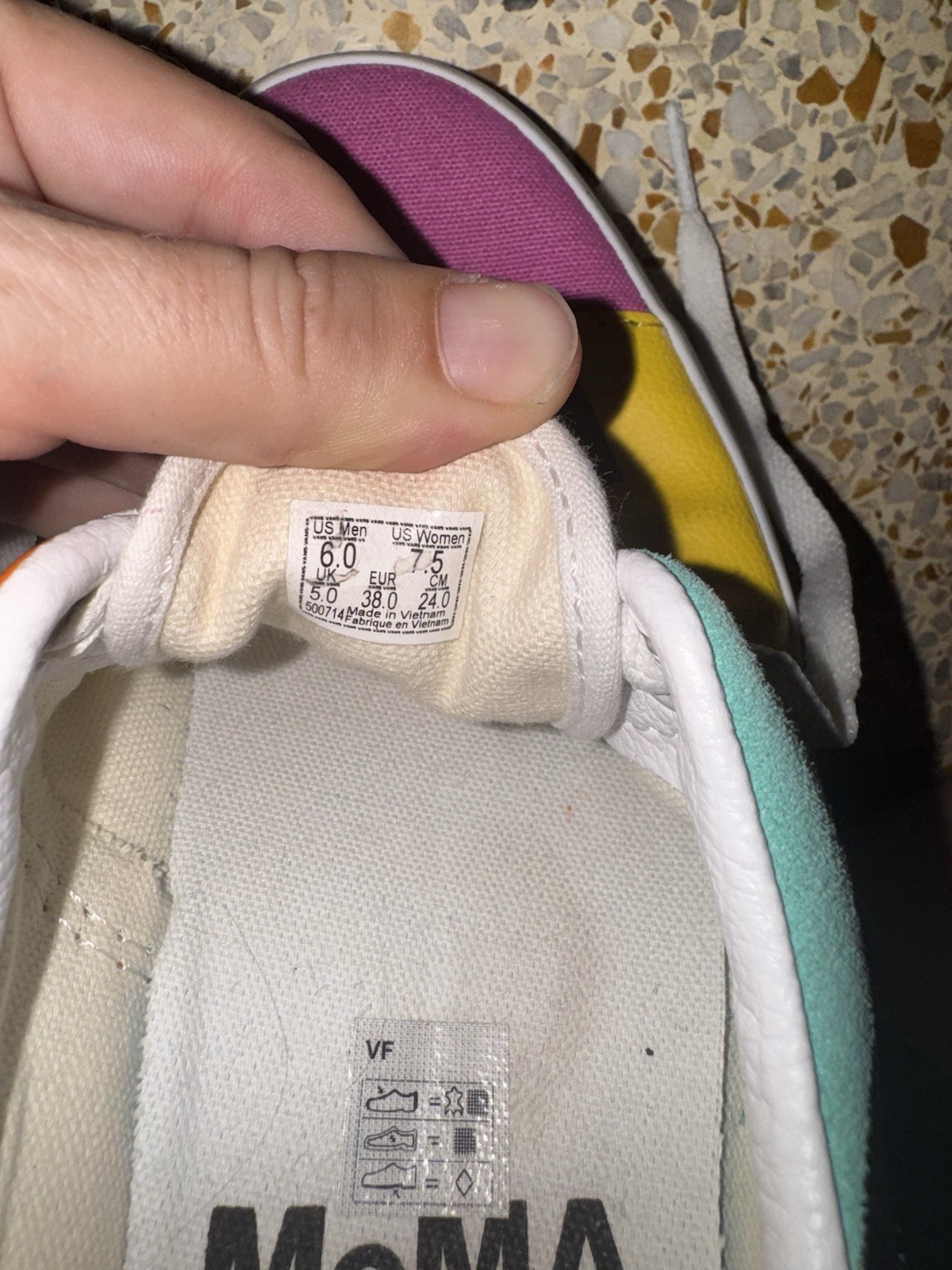 VANS MoMA Patchwork Multicolor Canvas Sneakers Me… - image 4