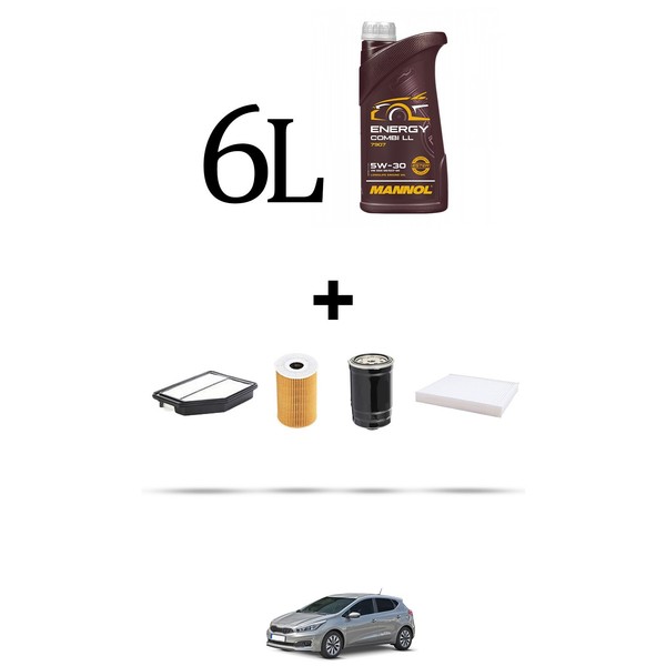 Hoffcar Servicekit 4 Filter Und 6L ÖL FüR Kia Cee D Ii (Fd) 1.6 Crdi 100Kw-image