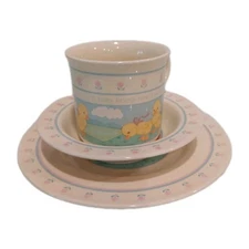 Hallmark Heirloom 1984 Collection Baby Child Dish Set Plate Bowl Cup Japan Made