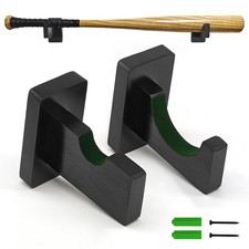 Naissgo Solid Wood Baseball Bat Display Rack – Wall Mount Horizontal Black