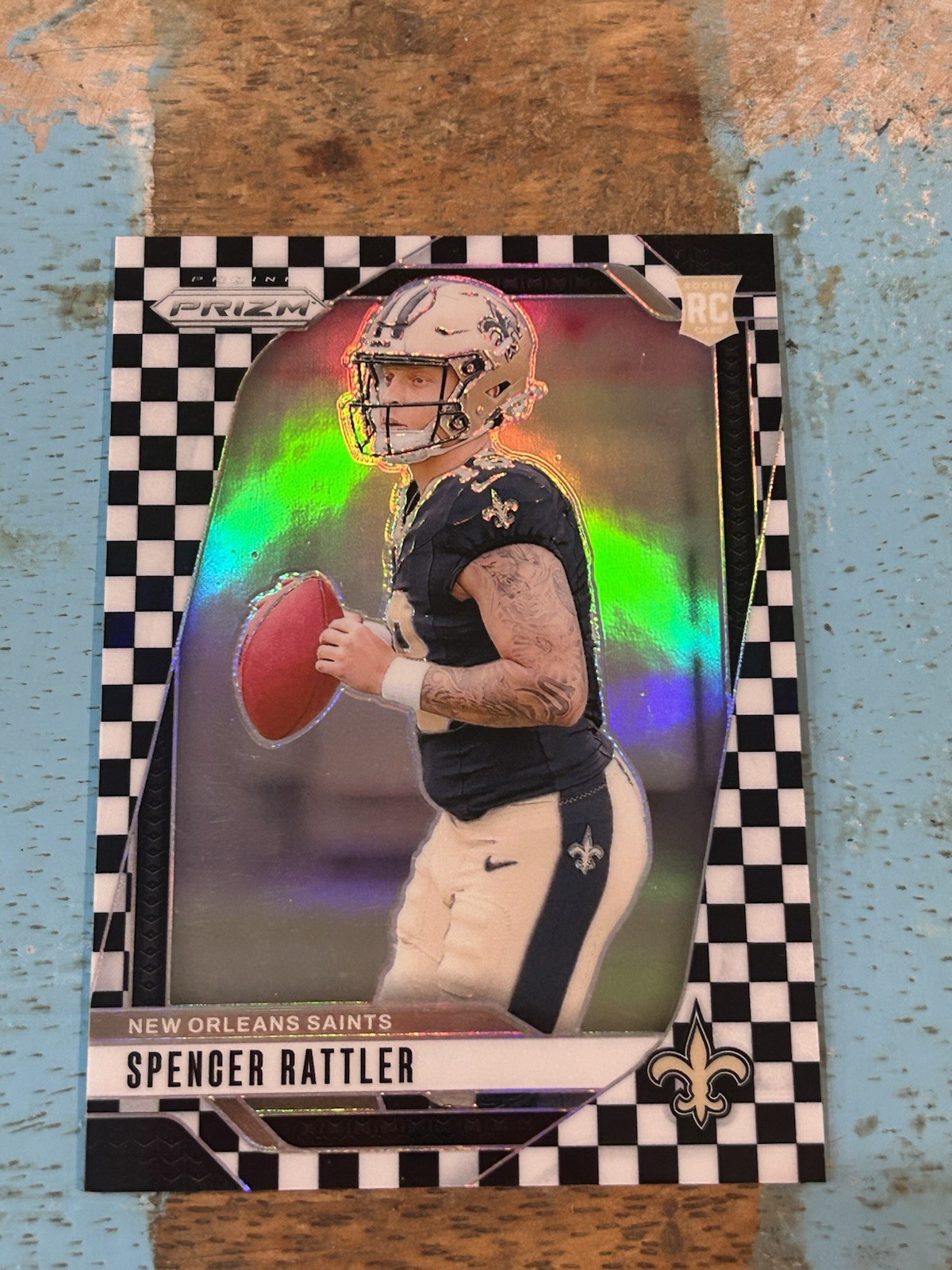 2024 Panini Prizm - Rookies Spencer Rattler #388 Black & White Checker Prizm RC