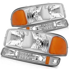 Headlights Assemblybumper Light Pair For 2003-2006 Gmc Sierra 1500 Clear Lamps