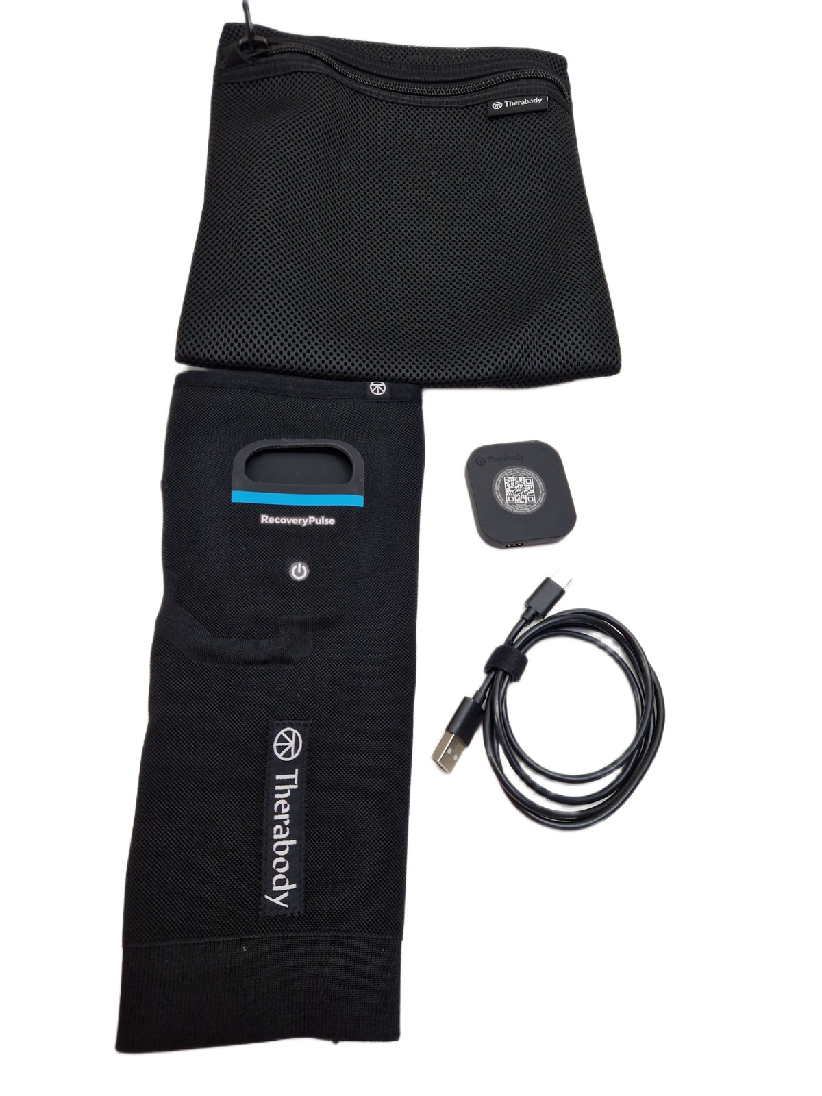 Therabody RecoveryPulse Calf Vibrating Compression Sleeve - Black - Small A