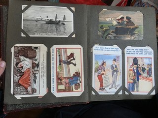 OLD POSTCARD ALBUM & 300 POSTCARDS TOPO COMIC GREETINGS SOCIAL HISTORY RP